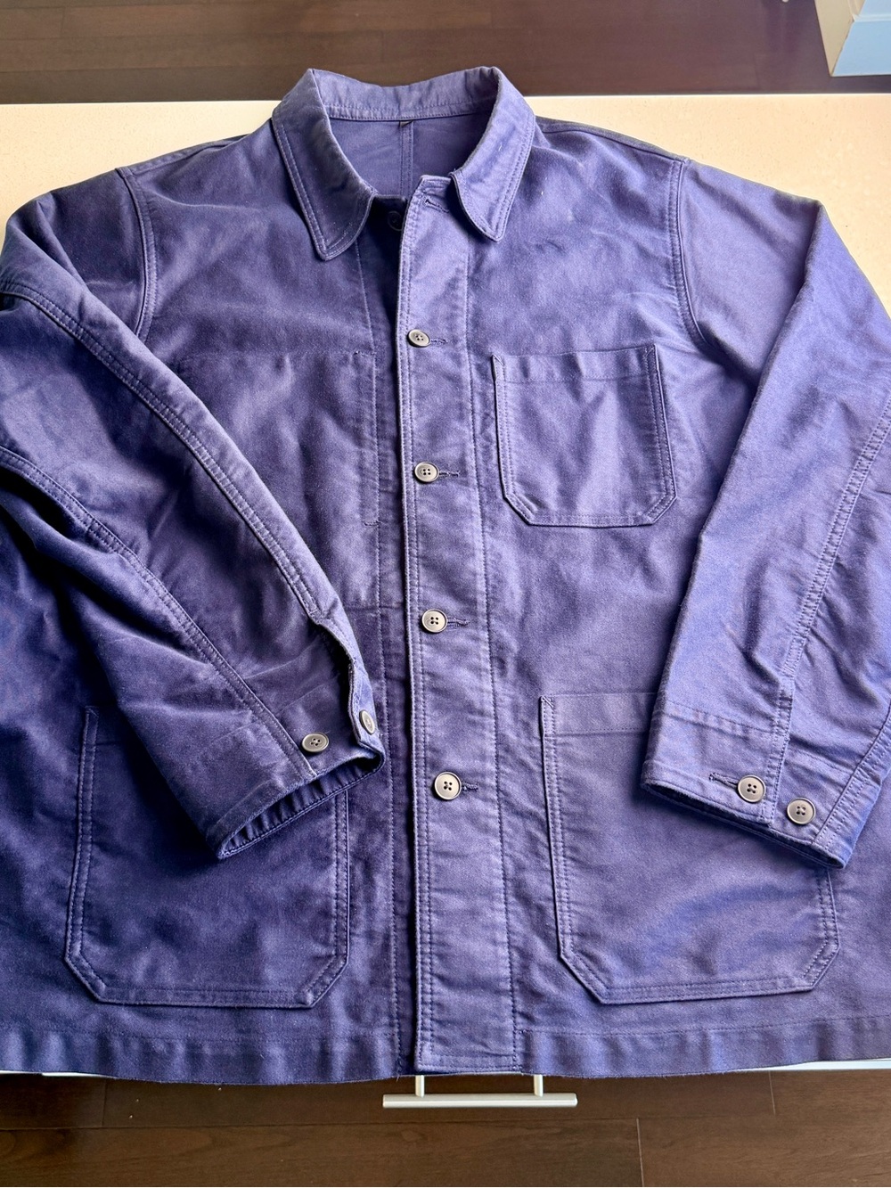 MUJI Men’s Navy Cotton Chore Coat Work Jacket Size L
